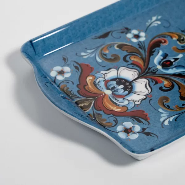 Gift Chalet Almond Cake Tray With Blue Rosemaling Design By Lise Lorentzen Best Sale