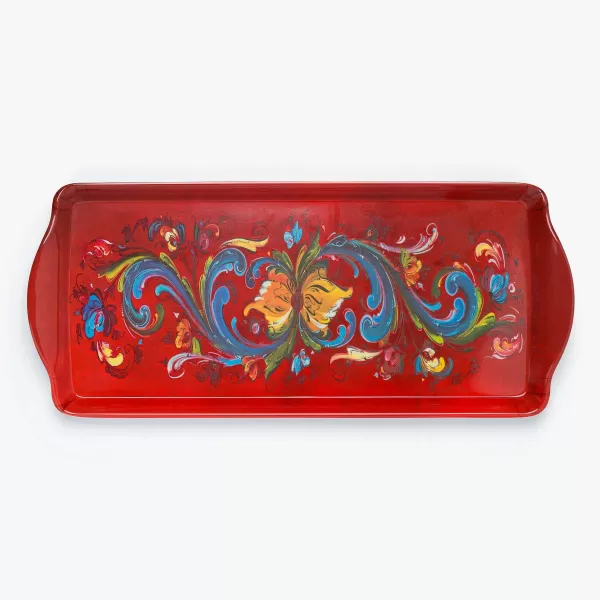 Gift Chalet Almond Cake Tray With Red Rosemaling By Lise Lorentzen Shop