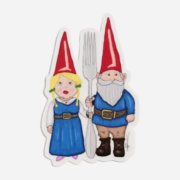 Nice Enough American Gothic Gnomes Premium Sticker Best