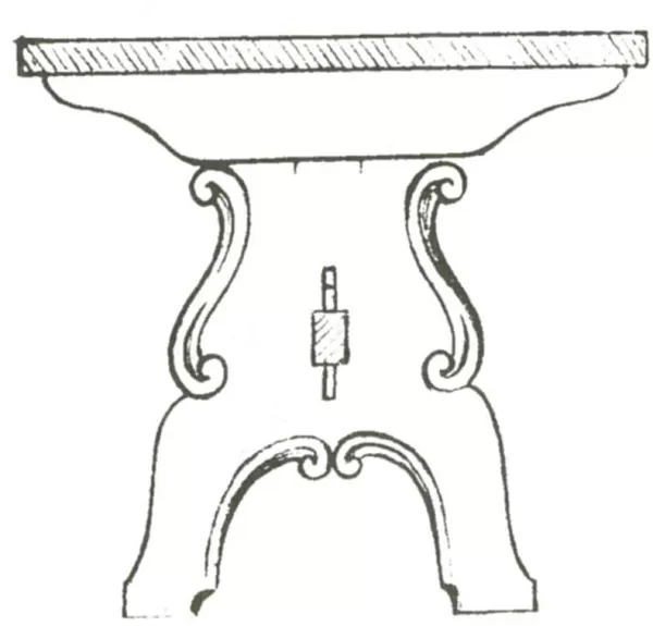 Vesterheim Amrud Acanthus Carving Pattern #21- Langbord (Trestle Table) Fashion