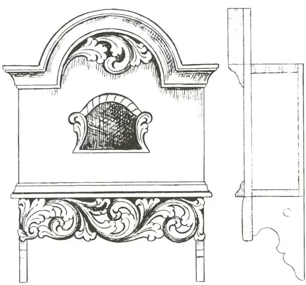 Vesterheim Amrud Acanthus Carving Pattern #29- Bostkast (Wall Cabinet) Fashion