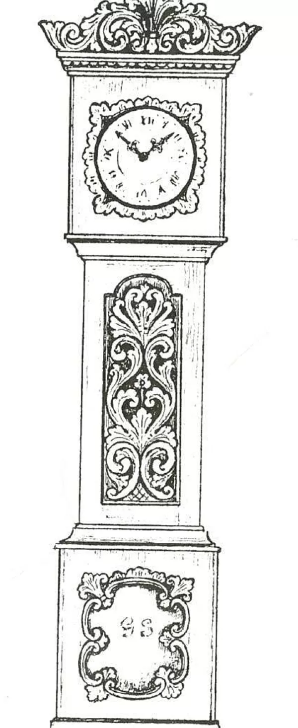 Vesterheim Amrud Acanthus Carving Pattern #55- Klokkekasse (Grandfather Clock) Best Sale