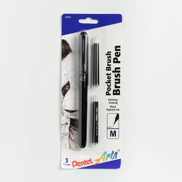 Amazon.com Black Pocket Brush Pen With Two Refills From Pentel Arts Hot