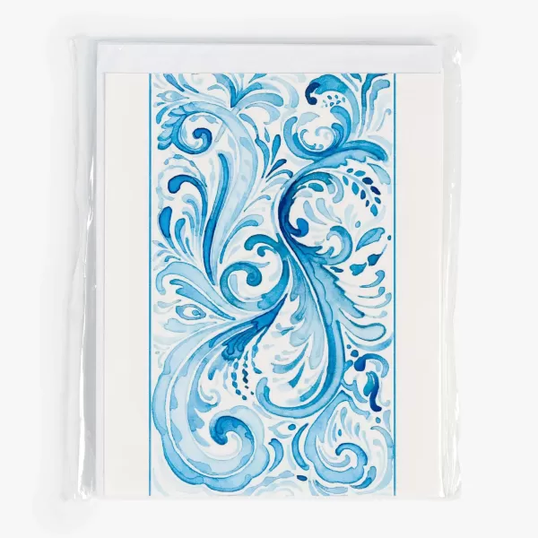 Sharon Christensen Blue Rosemaling Notecards Set By Online