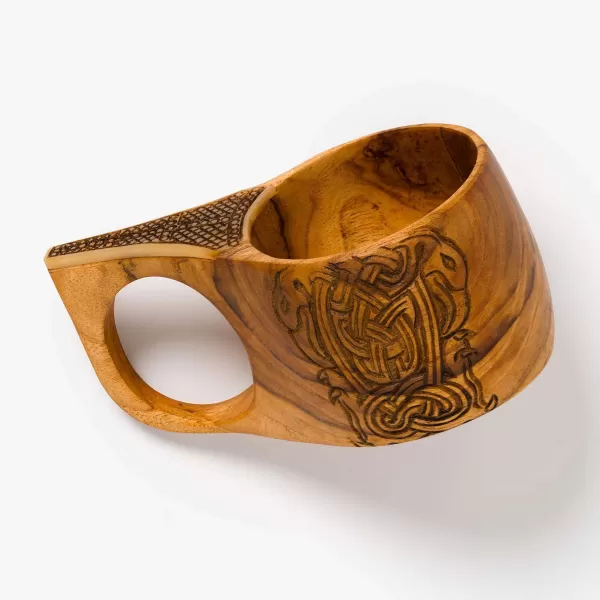 Blue Frogs Company Celtic Carving Kuska Wooden Cup Online