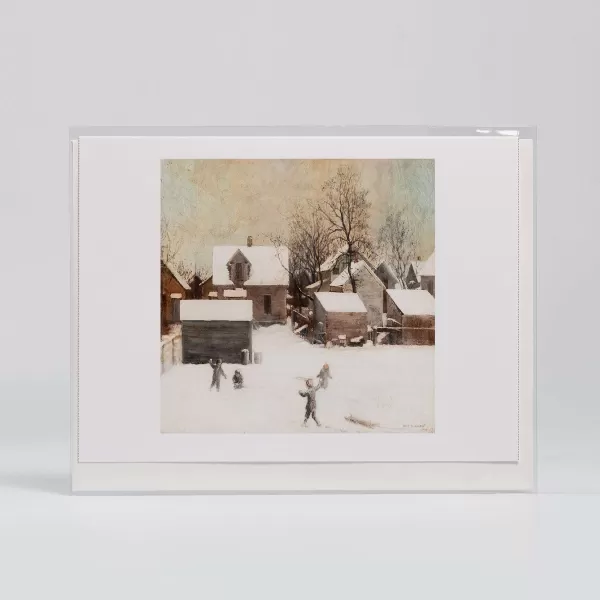 Johnson Printing City Snow With Children By Olaf Aalbu - Vesterheim Collection Card Flash Sale