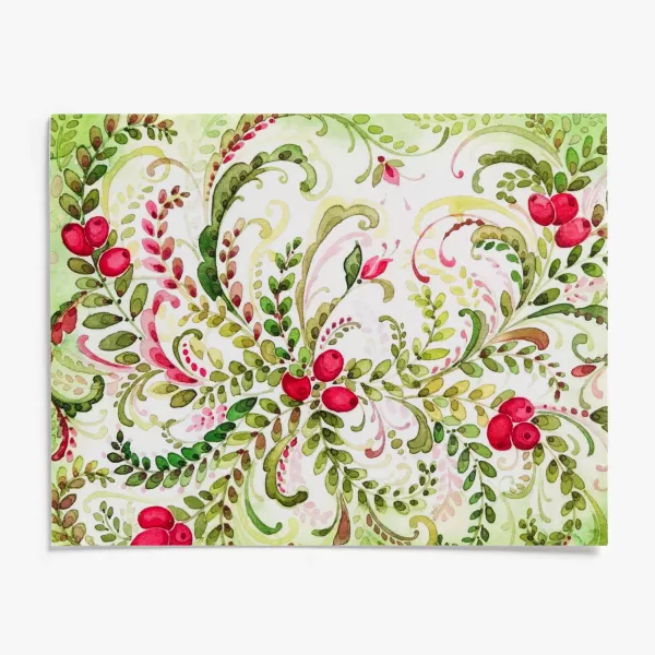 Sharon Christensen Cranberry Notecard Set With Rosemaling By Shop