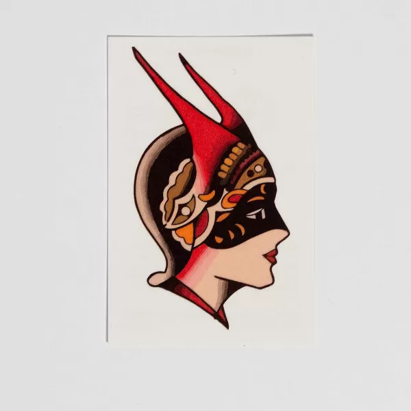 Tattly Custom Vesterheim Temporary Tattoo - Girl Head Best