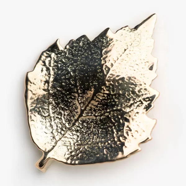 Sylvsmidja Earrings With Gold Birch Leaves By Online