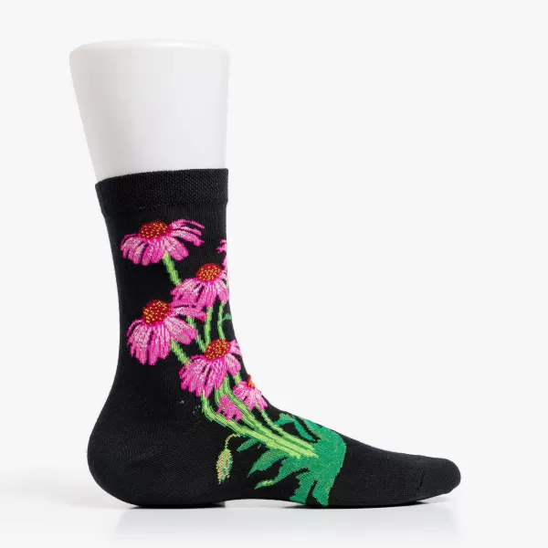 Ozone Design Inc. Echinacea Socks From Ozone Black Fashion