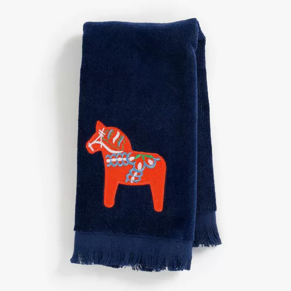 Gift Chalet Embroidered Dala Horse Towel Sale