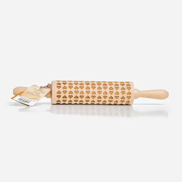 Cose Nuove Engraved Heart Pattern Rolling Pin Flash Sale