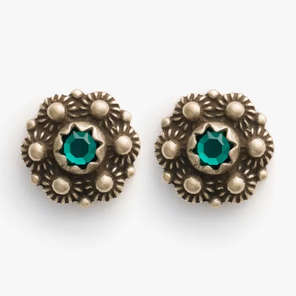 Sylvsmidja Fana Earrings With Stone, Gilded By Outlet