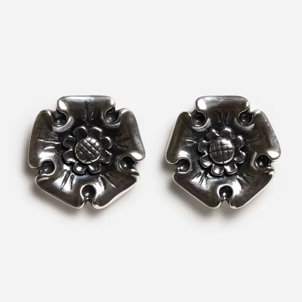 Sylvsmidja Flower Oxidized Silver Earrings By Outlet