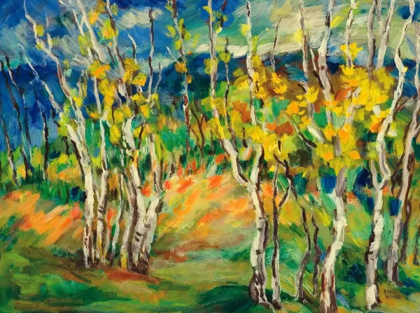 Prism Path Gicl E Print From Vesterheim'S Collections - Birches In Norway By Anna Hong Store