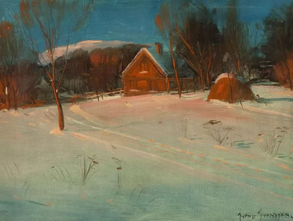 Prism Path Gicl E Print From Vesterheim'S Collections - Farm In Winter By Sven Svendsen Shop
