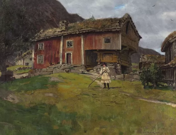 Prism Path Gicl E Print From Vesterheim'S Collections - Farmstead In Setesdal By Ben Blessum Cheap