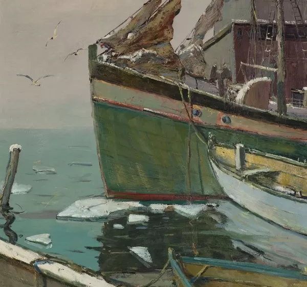 Prism Path Gicl E Print From Vesterheim'S Collections - Tied Up Near Coney Island By Finn Nord Best Sale