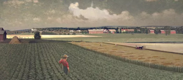 Prism Path Gicl E Print From Vesterheim'S Collections - Torger Thompson Farm By Lars Haukeness Clearance