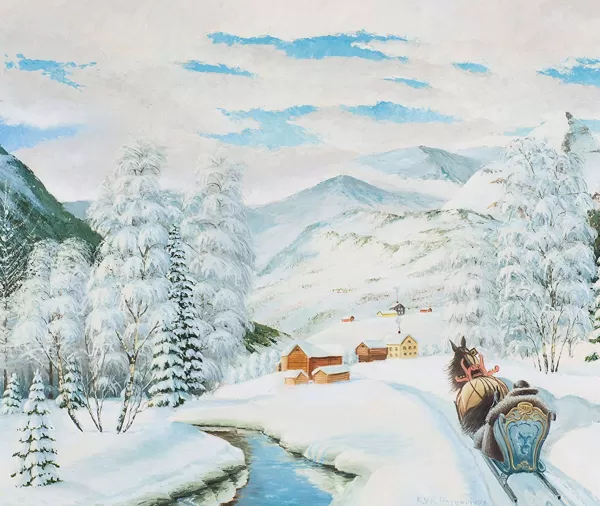 Prism Path Gicl E Print From Vesterheim'S Collections - Winter Scene By Rosenvinge Cheap