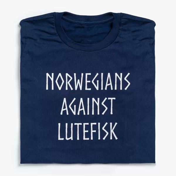 Scandinavian Design Studio Norwegians Against Lutefisk Unisex T-Shirt Navy Store