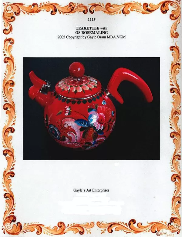 Gayle's Art Enterprises Os-Style Small Tea Kettle Pattern By Gayle Oram Online