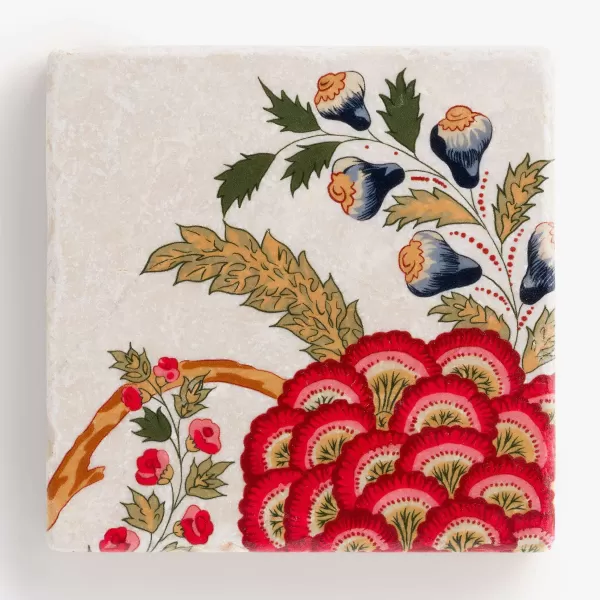 Studio Vertu Ruby Floral Tile Coaster By Best Sale