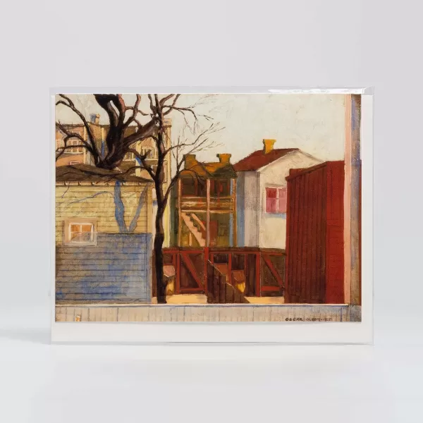 Johnson Printing Scene From My Back Window By Oscar Olsen - Vesterheim Collection Card Flash Sale