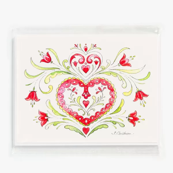 Sharon Christensen Tulip Heart Notecard Set By Store