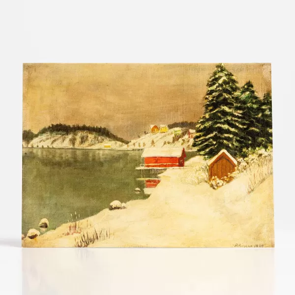 Johnson Printing Winter Scene By Bernt Rinnan - Vesterheim Collection Card Sale